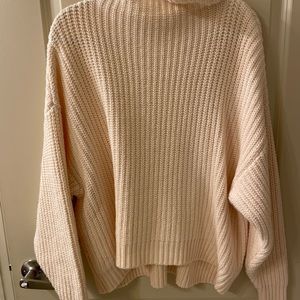 NWOT Free People Swim Too Deep Powder Puff color Oversized Sweater